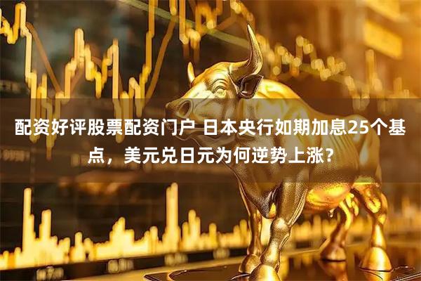 配资好评股票配资门户 日本央行如期加息25个基点，美元兑日元为何逆势上涨？